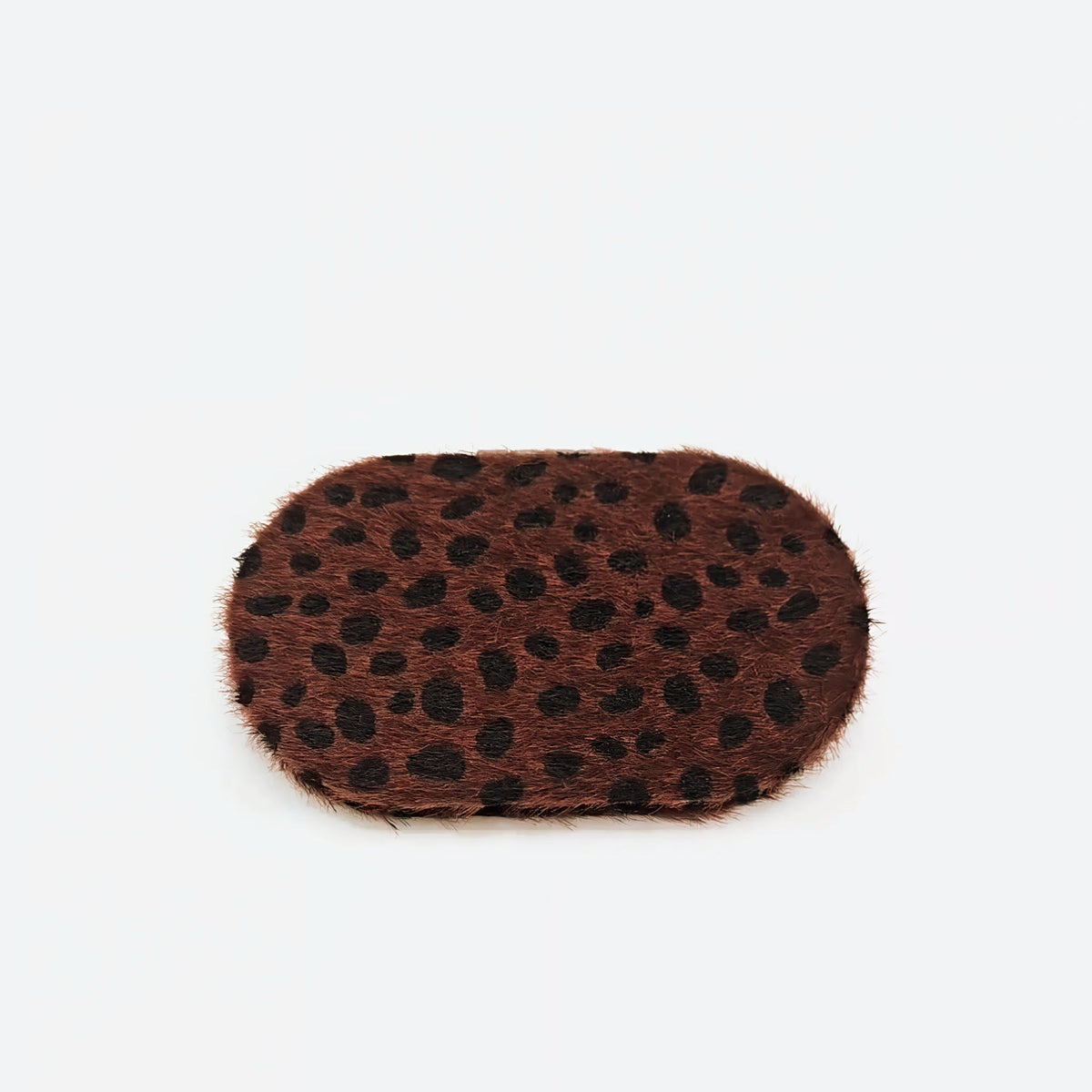 Faux suede oval compact mirror