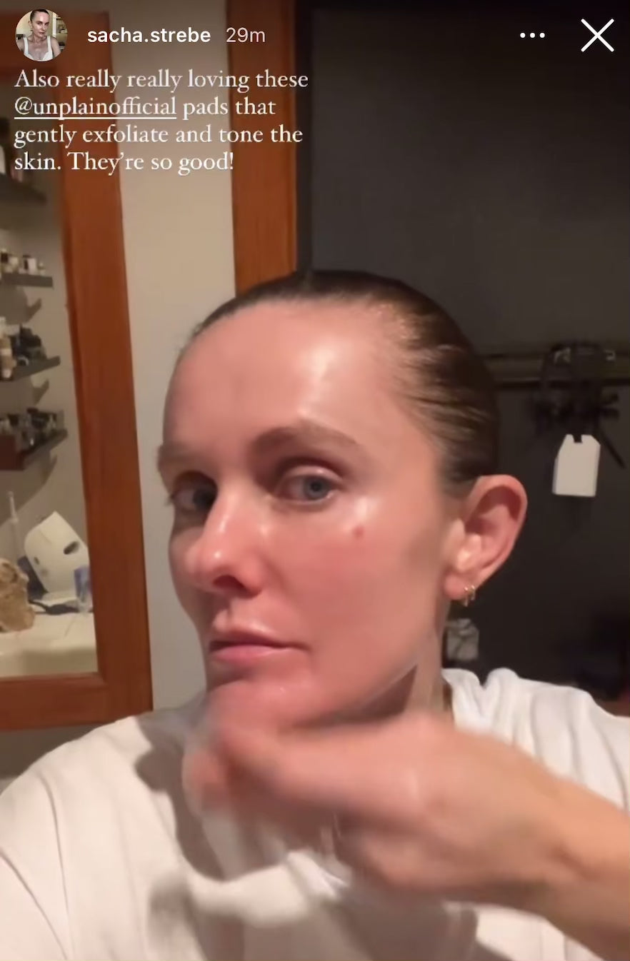 Girl review of Unplain Pad prebiotic toner for gentle exfoliation